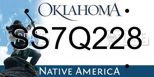 SS7Q228 Oklahoma License Plate