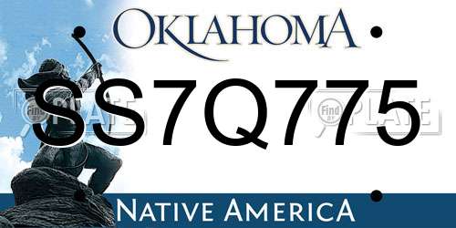 SS7Q775 Oklahoma License Plate