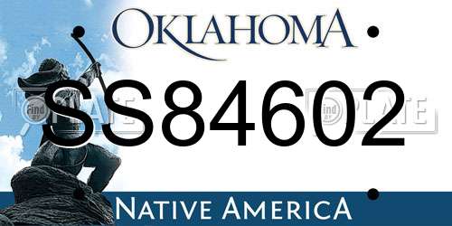 SS84602 Oklahoma License Plate