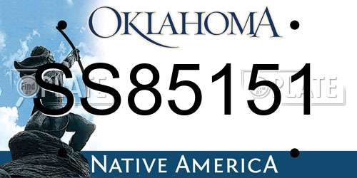SS85151 Oklahoma License Plate