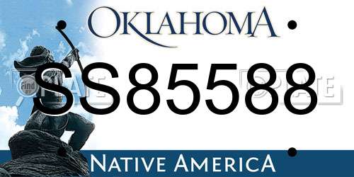 SS85588 Oklahoma License Plate