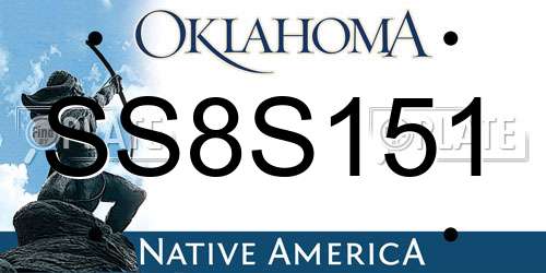 SS8S151 Oklahoma License Plate