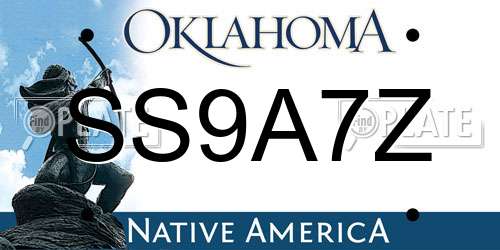SS9A7Z Oklahoma License Plate