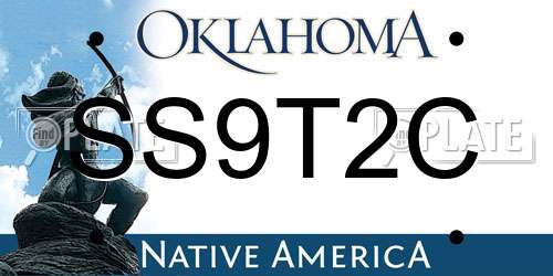 SS9T2C Oklahoma License Plate