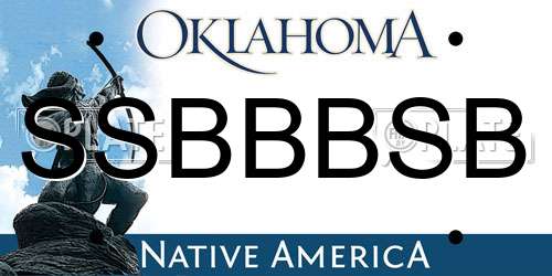 SSBBBSB Oklahoma License Plate