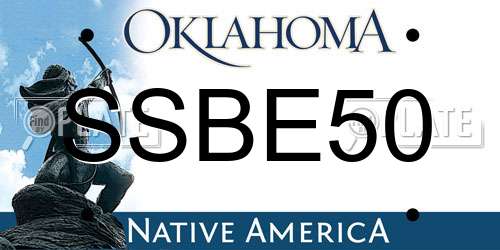 SSBE50 Oklahoma License Plate