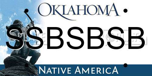 SSBSBSB Oklahoma License Plate