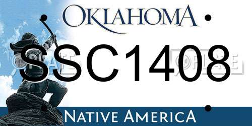 SSC1408 Oklahoma License Plate