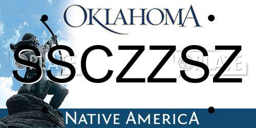 SSCZZSZ Oklahoma License Plate