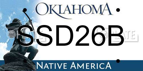 SSD26B Oklahoma License Plate