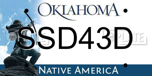 SSD43D Oklahoma License Plate