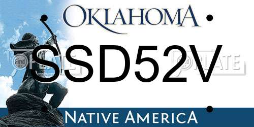 SSD52V Oklahoma License Plate