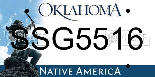 SSG5516 Oklahoma License Plate