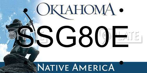 SSG80E Oklahoma License Plate