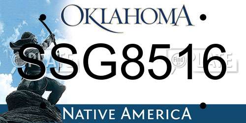 SSG8516 Oklahoma License Plate