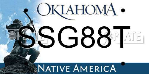 SSG88T Oklahoma License Plate