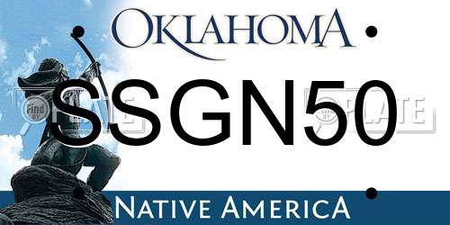 SSGN50 Oklahoma License Plate