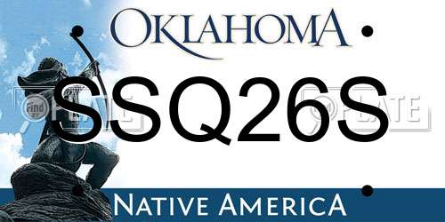 SSQ26S Oklahoma License Plate