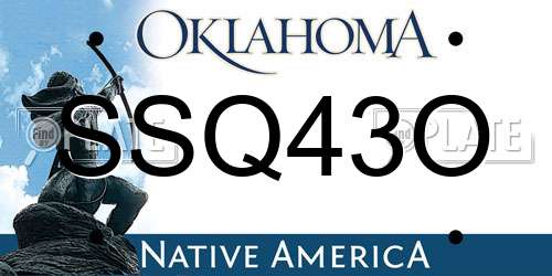SSQ43O Oklahoma License Plate