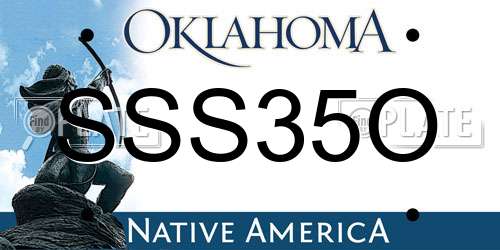 SSS35O Oklahoma License Plate