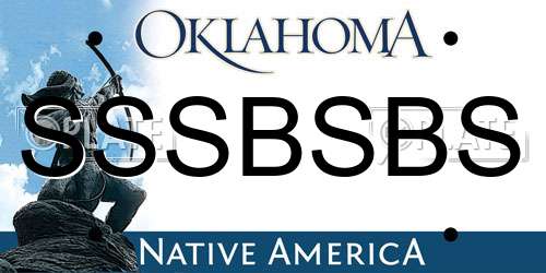 SSSBSBS Oklahoma License Plate