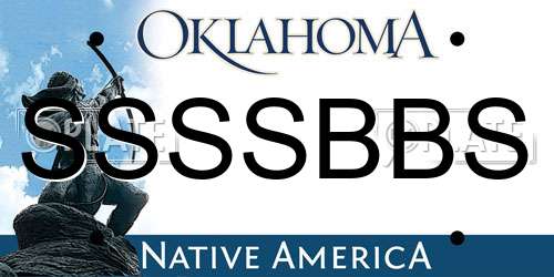 SSSSBBS Oklahoma License Plate