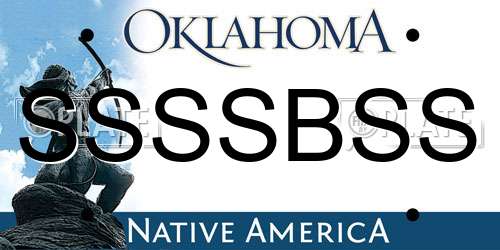 SSSSBSS Oklahoma License Plate