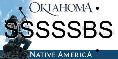 SSSSSBS Oklahoma License Plate