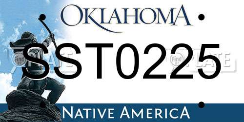 SST0225 Oklahoma License Plate