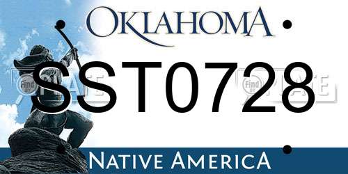 SST0728 Oklahoma License Plate