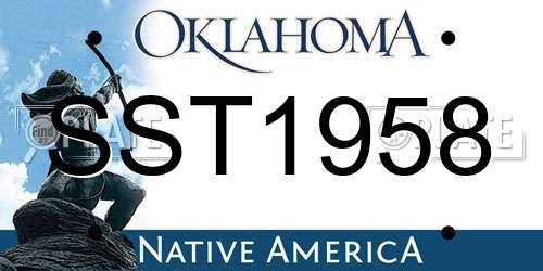 SST1958 Oklahoma License Plate