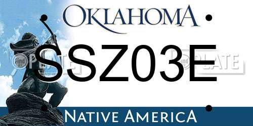 SSZ03E Oklahoma License Plate