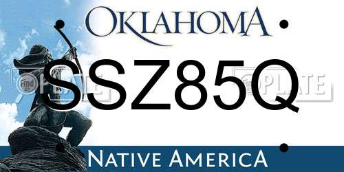 SSZ85Q Oklahoma License Plate