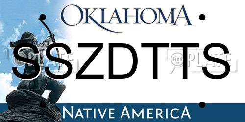 SSZDTTS Oklahoma License Plate