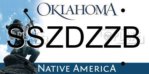 SSZDZZB Oklahoma License Plate