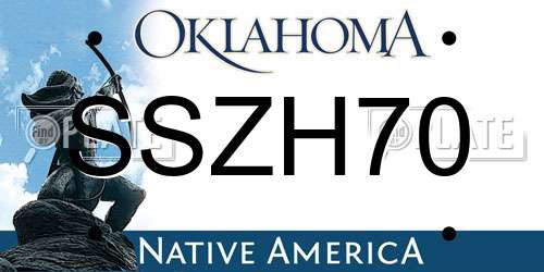 SSZH70 Oklahoma License Plate