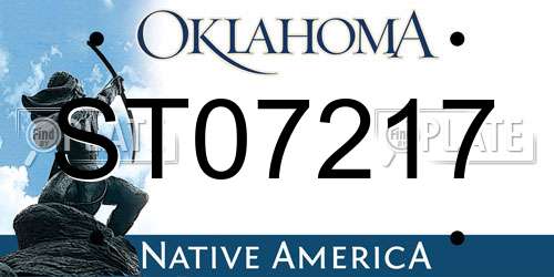 ST07217 Oklahoma License Plate