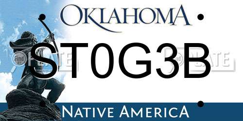 ST0G3B Oklahoma License Plate