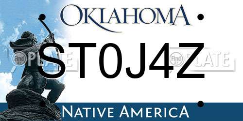 ST0J4Z Oklahoma License Plate