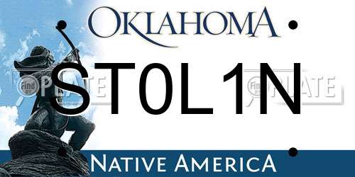 ST0L1N Oklahoma License Plate