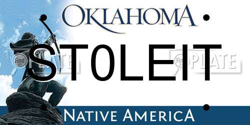 ST0LEIT Oklahoma License Plate