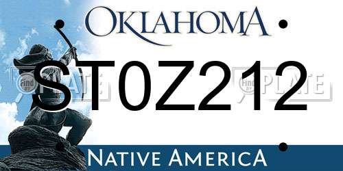 ST0Z212 Oklahoma License Plate