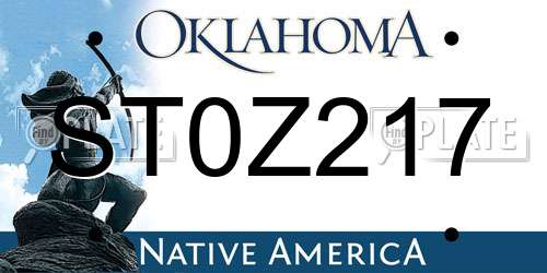 ST0Z217 Oklahoma License Plate