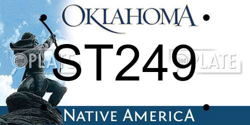 ST249 Oklahoma License Plate