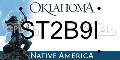 ST2B9I Oklahoma License Plate