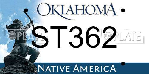 ST362 Oklahoma License Plate