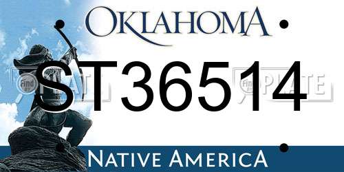 ST36514 Oklahoma License Plate