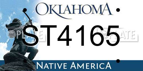 ST4165 Oklahoma License Plate