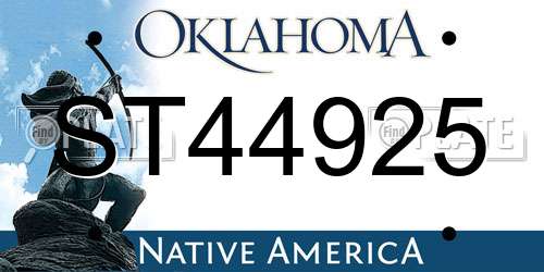 ST44925 Oklahoma License Plate