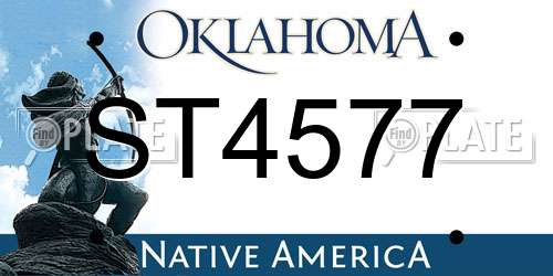 ST4577 Oklahoma License Plate